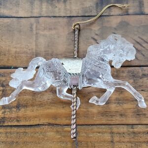 Clear Lucite Acrylic Carousel Horse Ornament